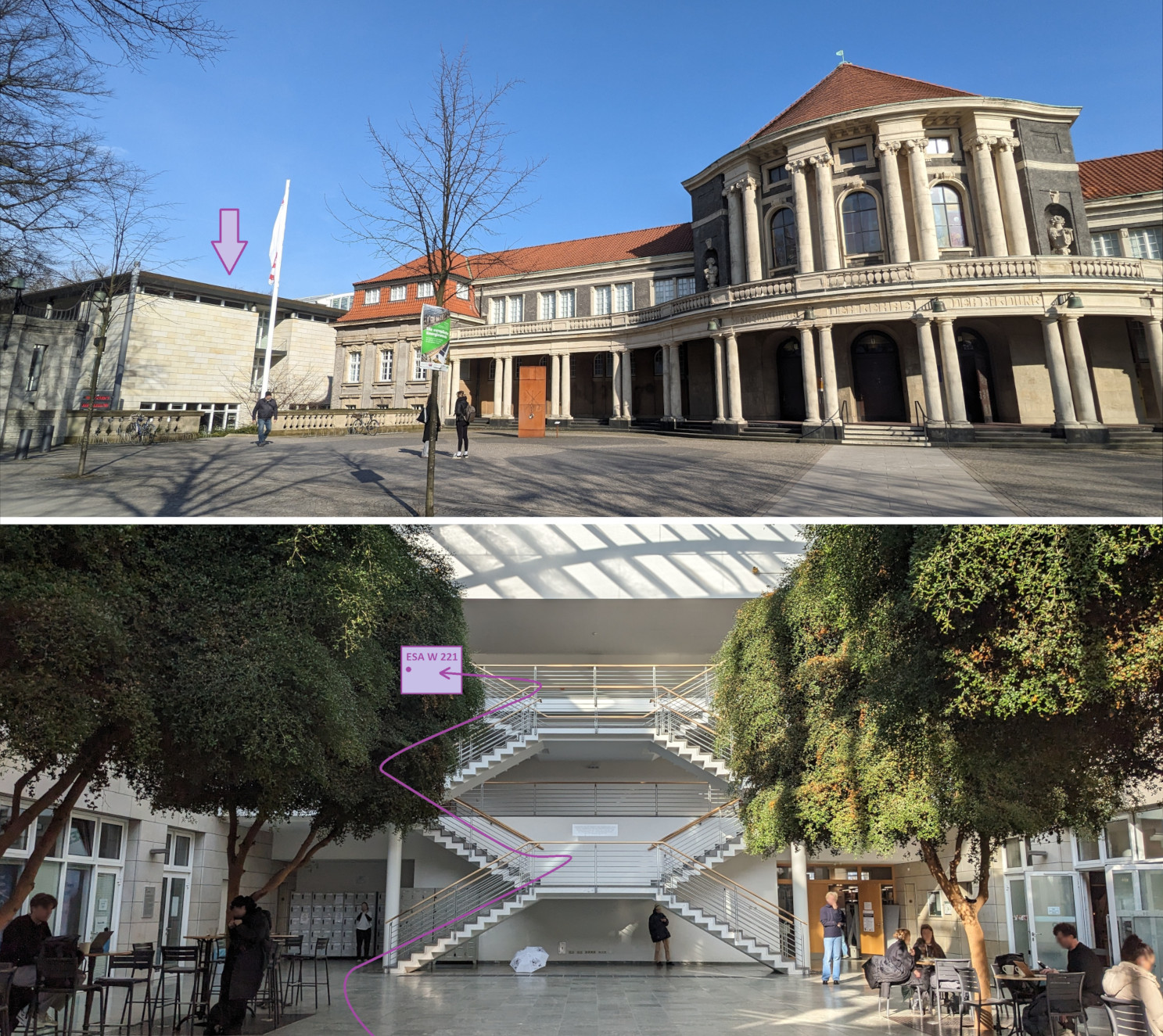 Photo directions to ESA W-221: Second floor, to the left